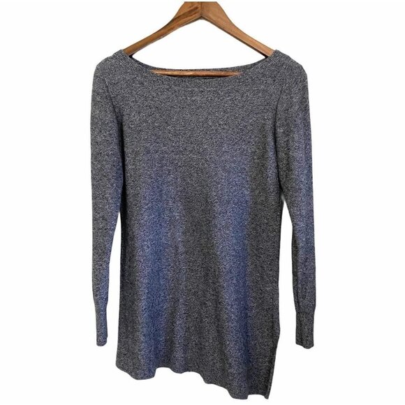 Banana Republic Women's Heathered Gray Asymmetrical Tunic Sweater Size Medium - Picture 1 of 6